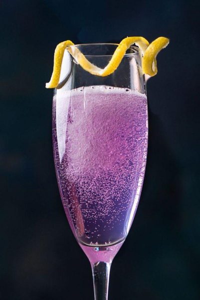 Champagne in purple